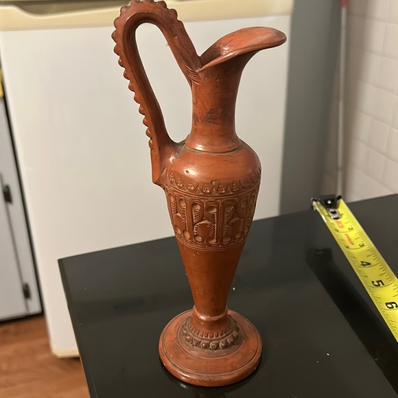 Beautiful piece of art small handmade clay pitcher from Greece